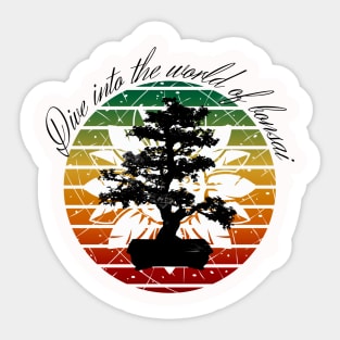 Dive into the world of bonsai - colorful tree Sticker